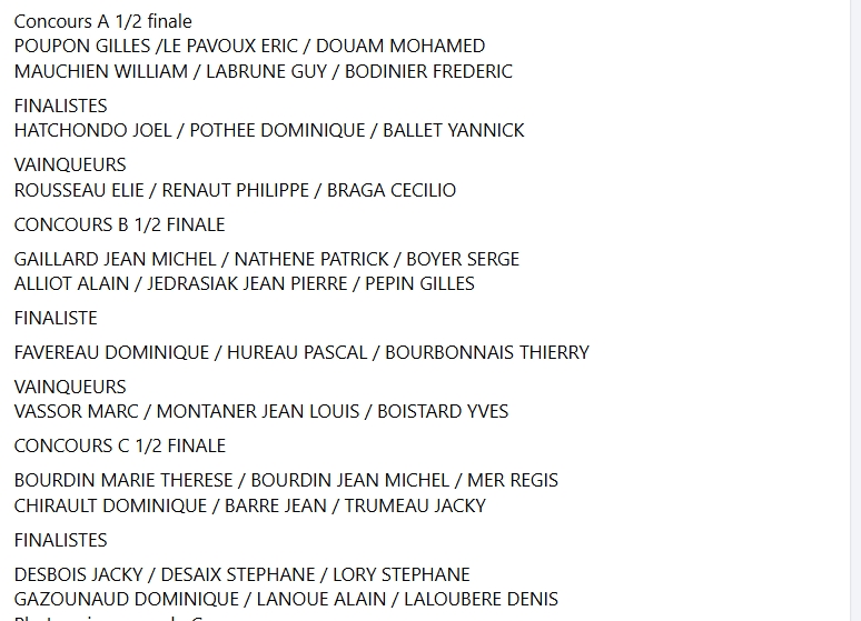 89 TRIPLETTES VÉTÉRANS A CHATEAUROUX