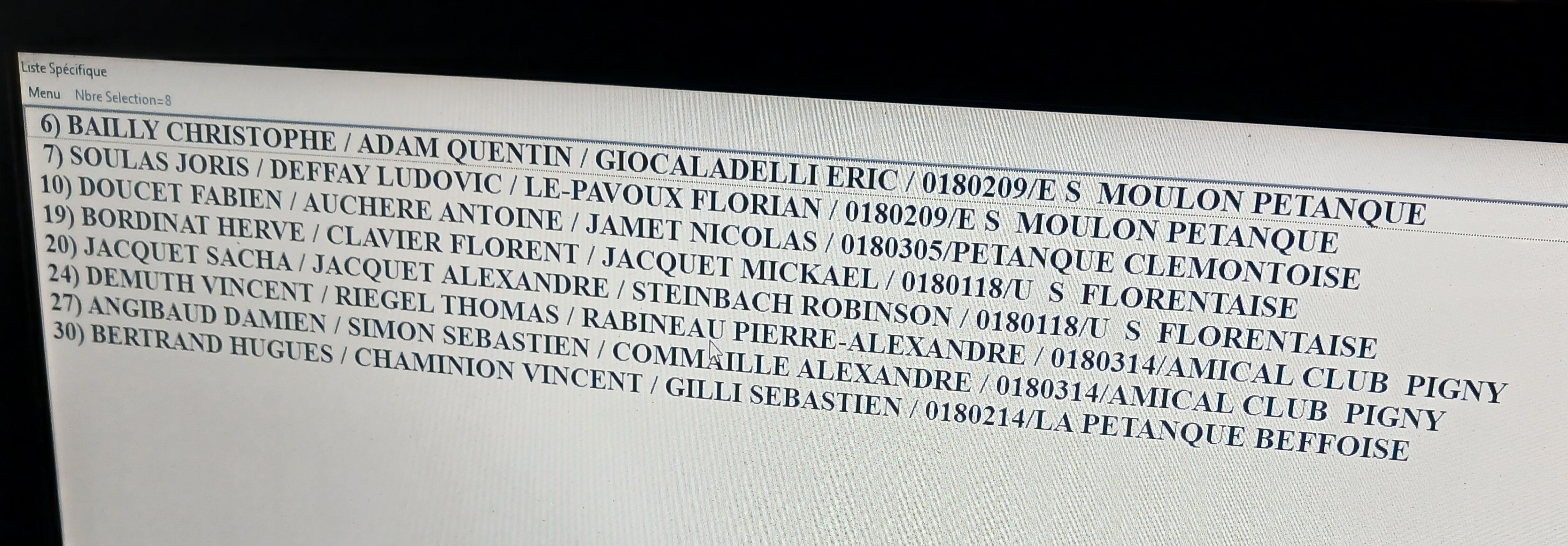 CHAMPIONNAT DU CHER TRIPLETTE JEU PROVENÇAL