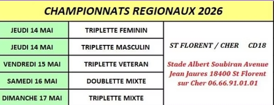 CHAMPIONNATS RÉGIONAUX A ST FLORENT