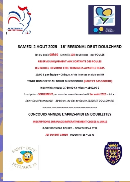 AFFICHE Régional de St Doulchard AFFICHE Régional de St Doulchard