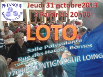 Loto le jeudi 31 octobre Loto le jeudi 31 octobre
