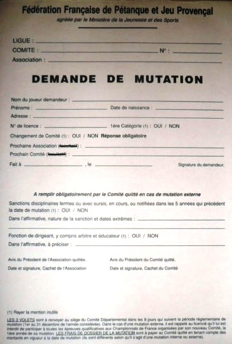 Demande de mutation