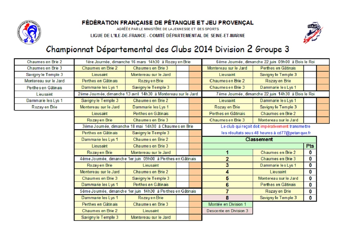 Championnat Départemental des Clubs 2014