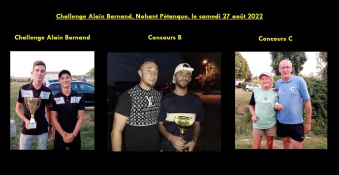 Challenge Alain Bornand, le samedi 27 août 2022 Challenge Alain Bornand, le samedi 27 août 2022