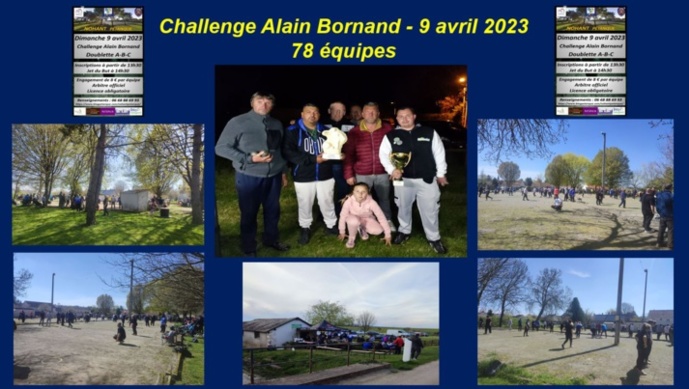 Challenge Alain Bornand, le 9 avril 2023, Record battu 78 doublettes… Challenge Alain Bornand, le 9 avril 2023, Record battu 78 doublettes…