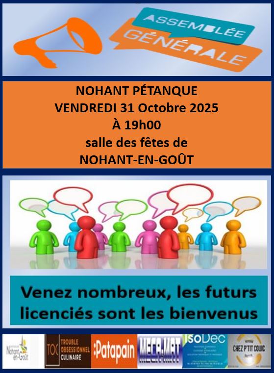 Assemblée générale du Club - Vendredi 31 octbre Assemblée générale du Club - Vendredi 31 octbre