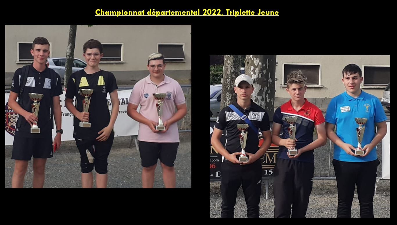 Léo et Mathéo finalistes du Chamionnat du cher 2022 en triplettes Jeunes Léo et Mathéo finalistes du Chamionnat du cher 2022 en triplettes Jeunes