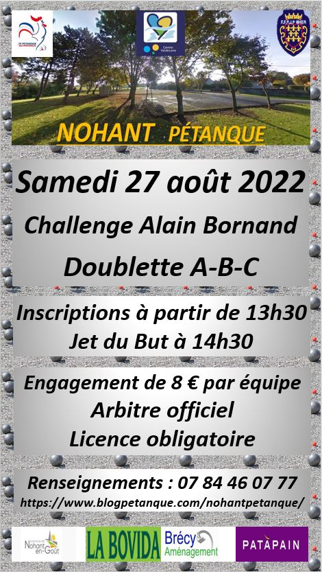 A Nohant, Challenge Alain Bornand, le samedi 27 Août 2022...