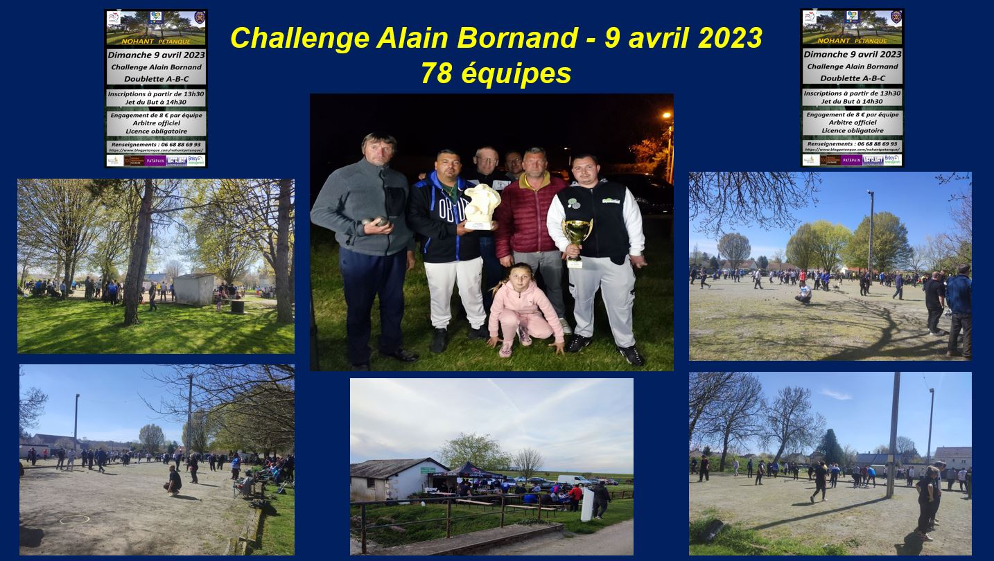 Challenge Alain Bornand, le 9 avril 2023, Record battu 78 doublettes… Challenge Alain Bornand, le 9 avril 2023, Record battu 78 doublettes…