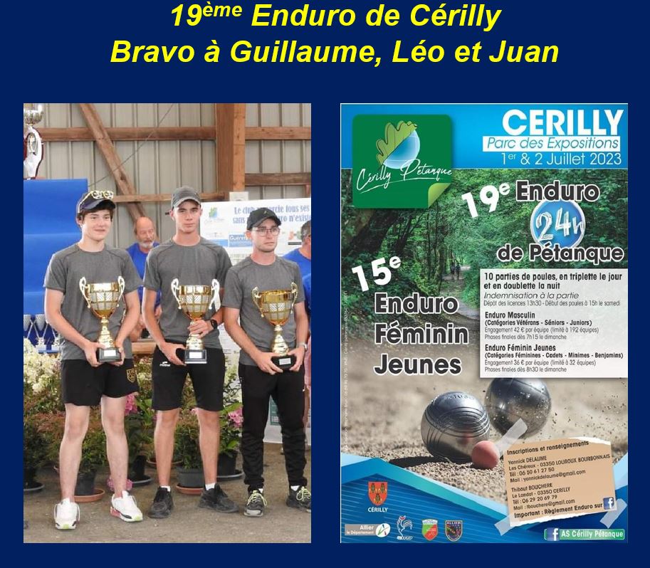 Finaliste à l'enduro de Cerilly, Bien joués les jeunes... Finaliste à l'enduro de Cerilly, Bien joués les jeunes...