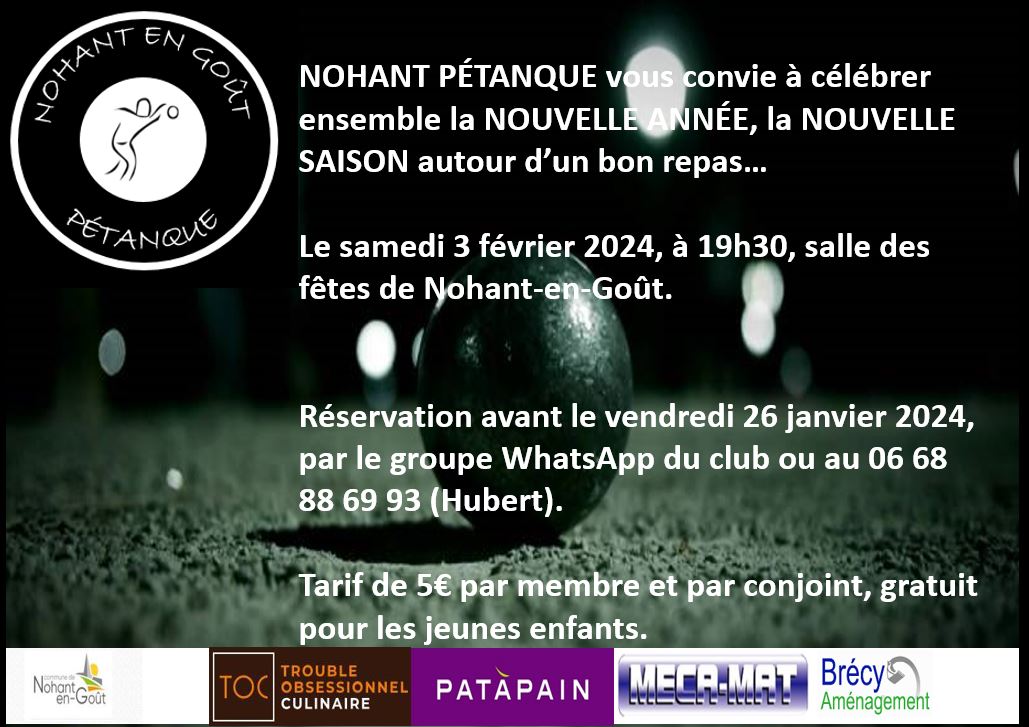 Réserver votre soirée du samedi 3 février 2024....