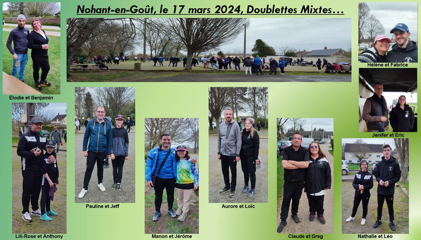 Nohant-en-Goût, le 17 mars 2024, 58 Doublettes Mixtes Nohant-en-Goût, le 17 mars 2024, 58 Doublettes Mixtes