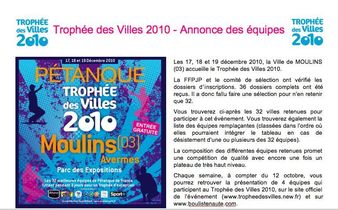 Trophée des Villes 2010 Trophée des Villes 2010