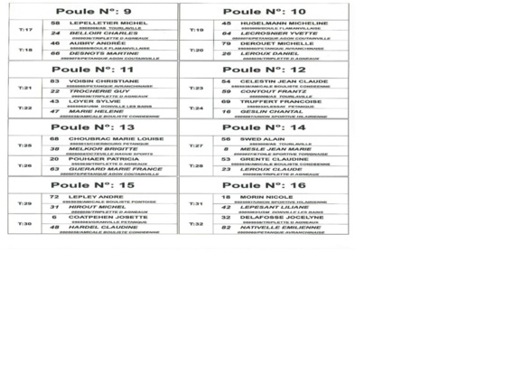 Tirage et poule triplette vétéran 2013