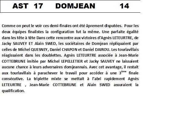 Coupe de la Manche vétéran - Les 1/2 finales Coupe de la Manche vétéran - Les 1/2 finales