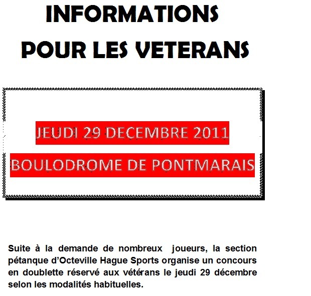 CONCOURS VETERAN CONCOURS VETERAN