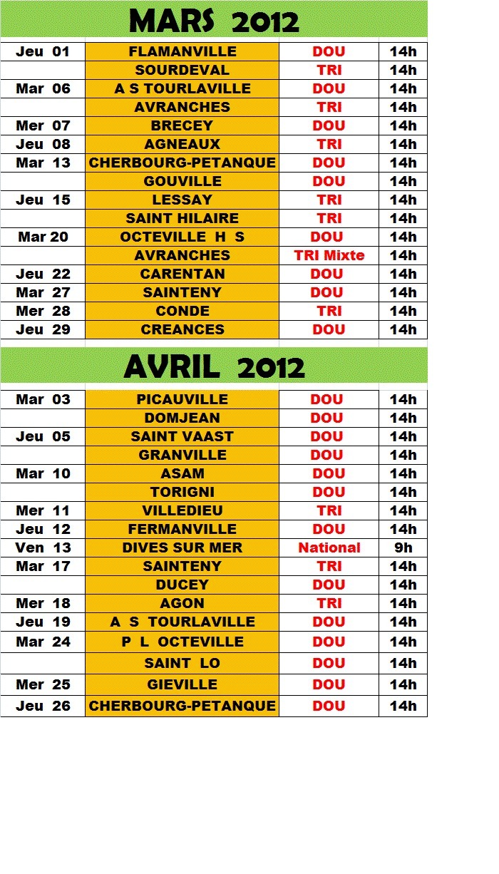 CALENDRIER VETERAN 2012 CALENDRIER VETERAN 2012