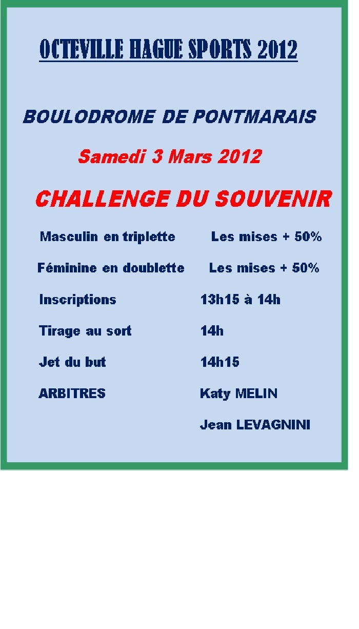 challenge du souvenir 2012