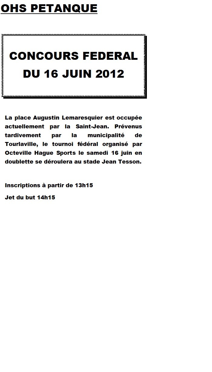 Concours 16 juin Concours 16 juin