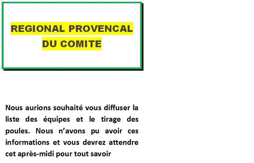 DOUBLETTE PROVENCAL DES 15 ET 16 SEPTEMBRE DOUBLETTE PROVENCAL DES 15 ET 16 SEPTEMBRE