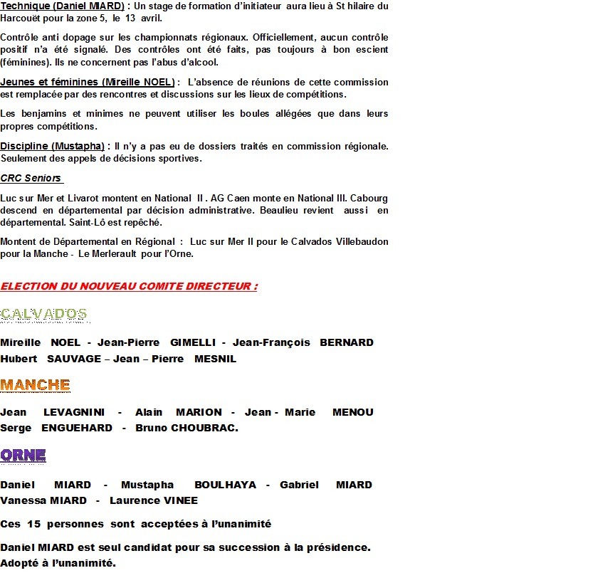 Assemblée générale de ligue à OCTEVILLE Assemblée générale de ligue à OCTEVILLE