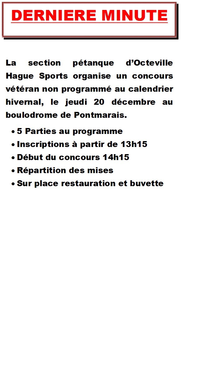 CONCOURS VETERAN LE 20/12/2012 CONCOURS VETERAN LE 20/12/2012