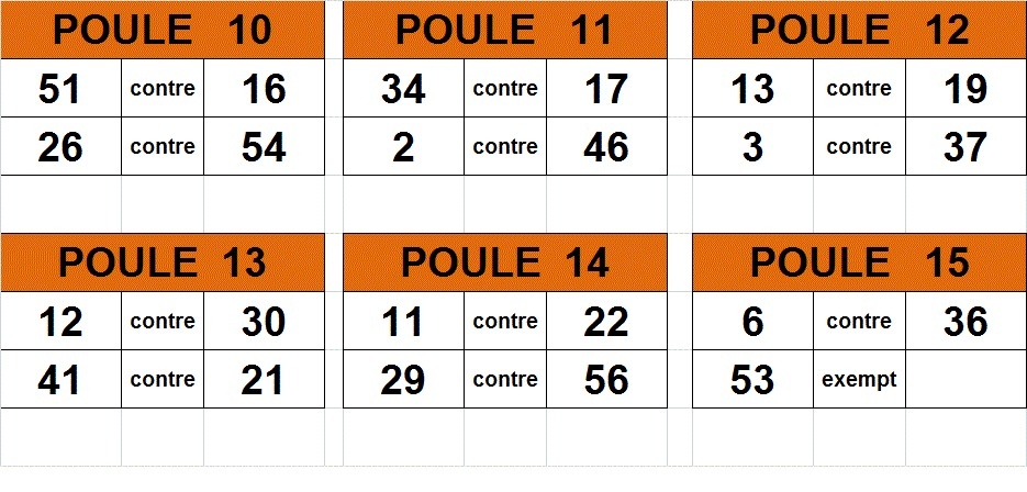 LISTE INSCRITS ET TIRAGE DE LA SELECTION DOUBLETTE LIGUE