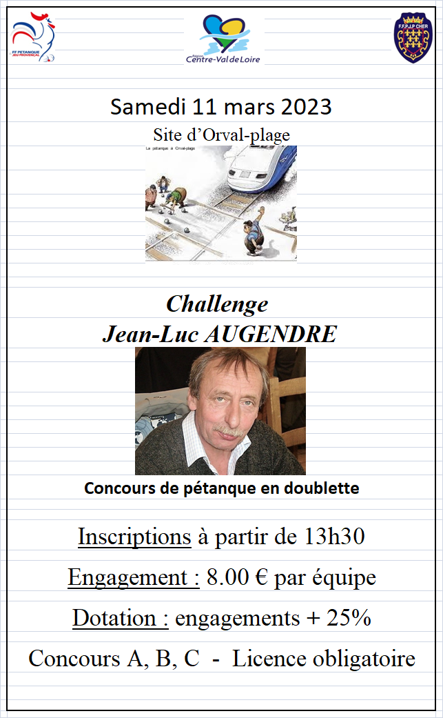 Challenge Jean-Luc AUGENDRE: Challenge Jean-Luc AUGENDRE: