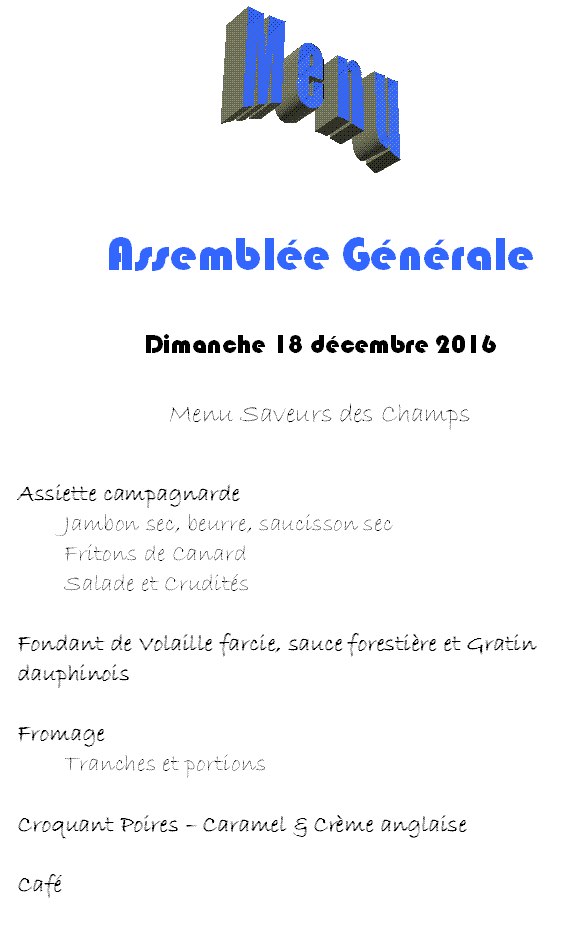 Assemblée Générale 2016 Assemblée Générale 2016