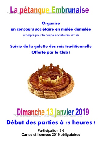 CONCOURS GALETTE DES ROIS