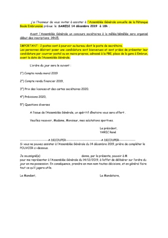 ASSEMBLEE GENERALE 2019 ASSEMBLEE GENERALE 2019