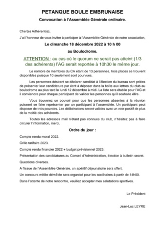 Assemblée générale Assemblée générale