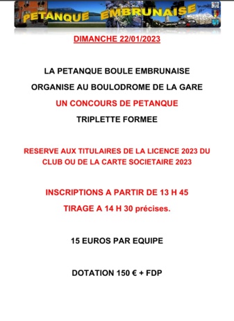 Triplette formée 22/01/2023 Triplette formée 22/01/2023