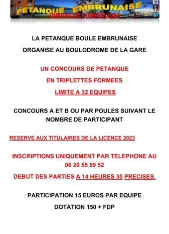 Concours du 05 et 19 mars 2023