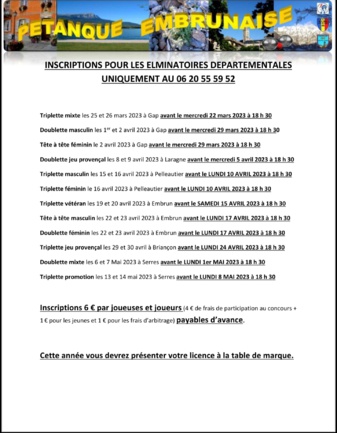 Liste éliminatoires 2023  Liste éliminatoires 2023