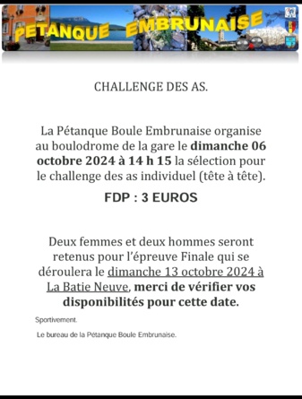 Criterium 2024 et Qualification Challenge des AS Criterium 2024 et Qualification Challenge des AS