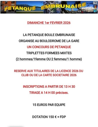 Calendrier 1er trimestre 2026 et 2 premiers concours Calendrier 1er trimestre 2026 et 2 premiers concours
