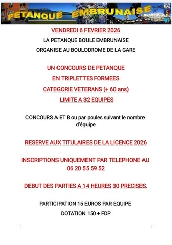 Calendrier 1er trimestre 2026 et 2 premiers concours