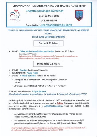 Inscriptions aux éliminatoires Inscriptions aux éliminatoires