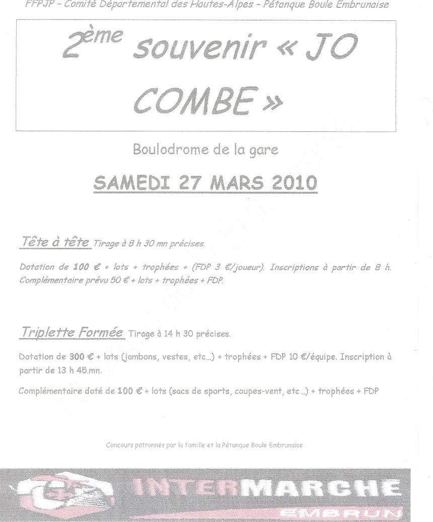 2ème souvenir Georges Combe 2ème souvenir Georges Combe