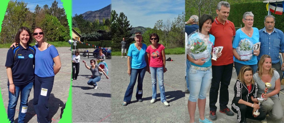 De gauche à droite : Charlotte - Isolline - Nathalie - Claude et enfin Karine entourée des 3 autres 1/2 finalistes De gauche à droite : Charlotte - Isolline - Nathalie - Claude et enfin Karine entourée des 3 autres 1/2 finalistes