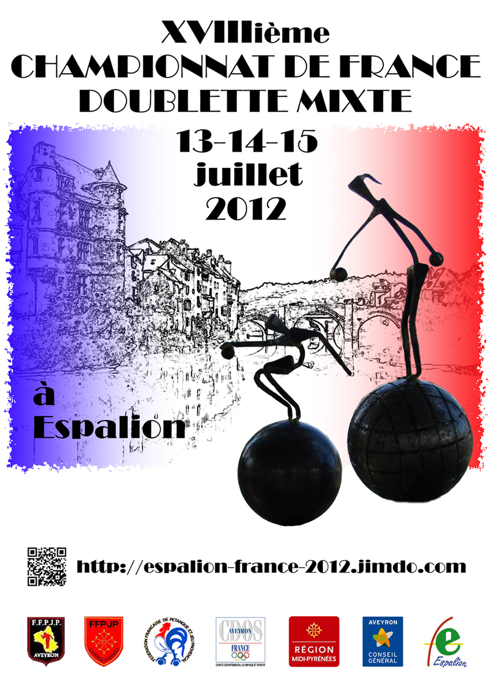 Affiche et lien Championnat de France doublettes mixtes Espalion