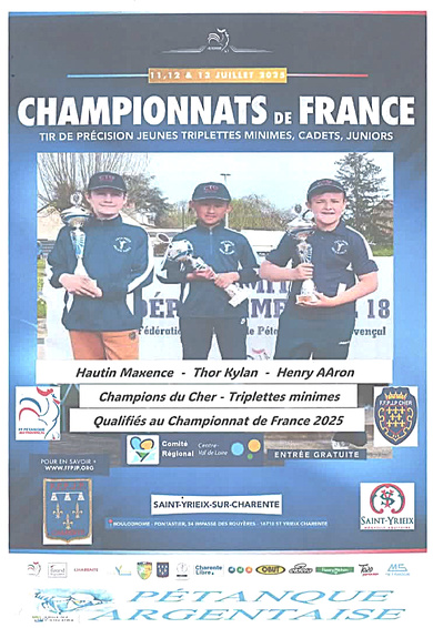 Championnats de France jeunes 12 & 13 juillet