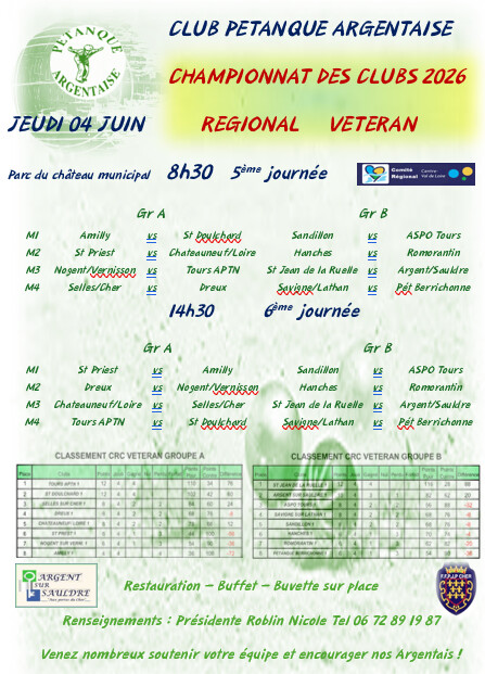Championnats des clubs - 04 juin