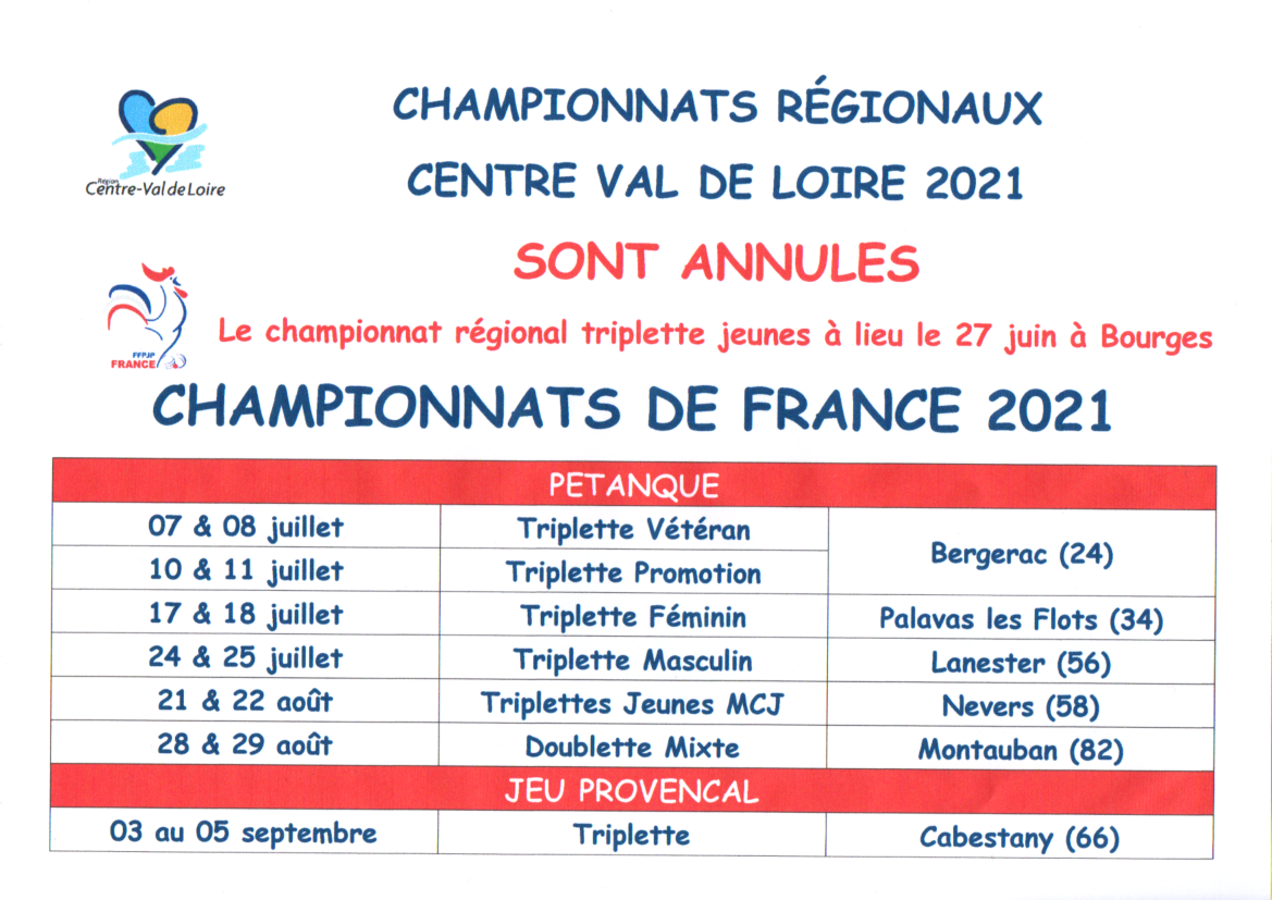 Petanque Argentaise Calendrier Pétanque Loir Et Cher 2022