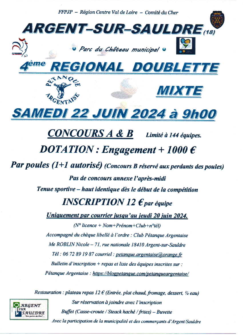 4ème REGIONAL Doublette mixte