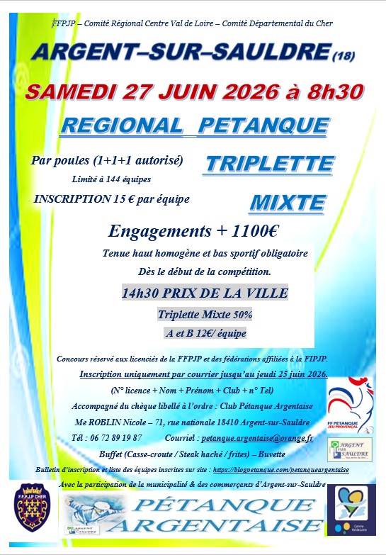 Régional Triplette mixte