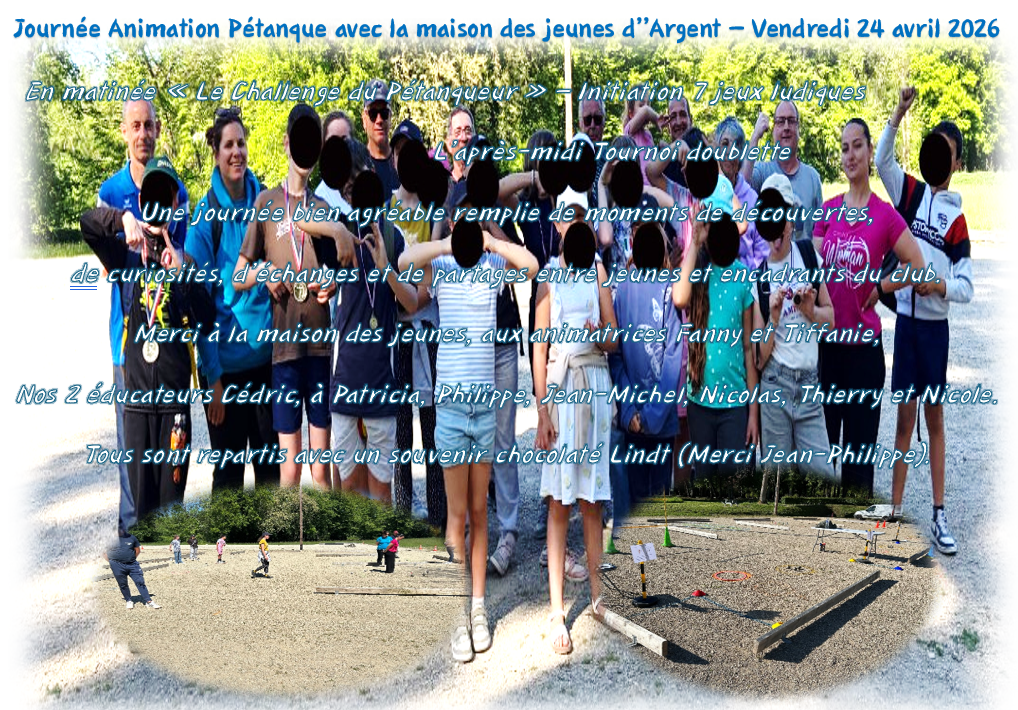 Animation Pétanque avec la Maison des jeunes d'Argent Animation Pétanque avec la Maison des jeunes d'Argent
