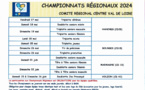 Calendrier Championnats régionaux 2024