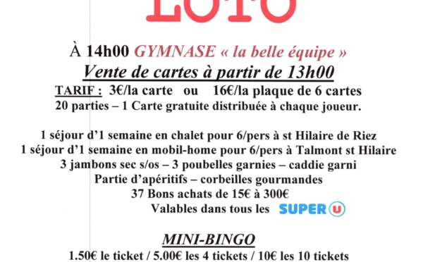 LOTO : vendredi 01 novembre